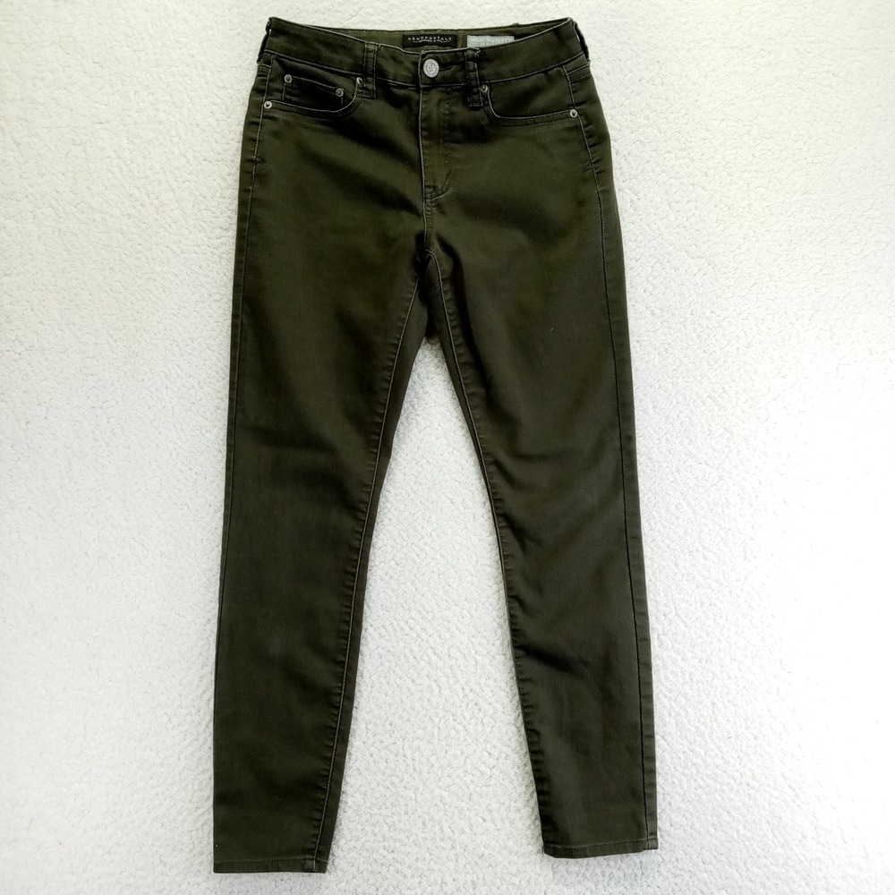 Aeropostale Olive Green High Waisted Jeggings‎ Women's Size 4